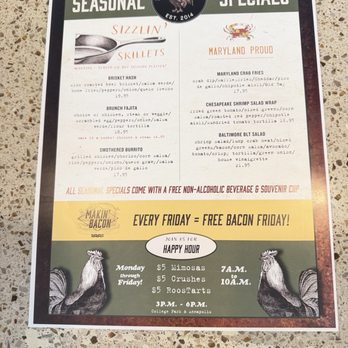 Iron Rooster - Seasonal - Breakfast & Brunch Near Me - Cockeysville, Maryland