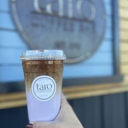 Taro Coffee Bar - Dirty taro latte. $7