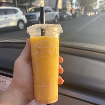 Leaf N Cream - Mango grapefruit frost is absolutely amazing! Tastes like mango lassi! - Bubble Tea Near Me - Tustin, California