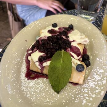 Blue Dahlia Bistro - Blueberry Blintzes - Modern European Near Me - San Marcos, Texas