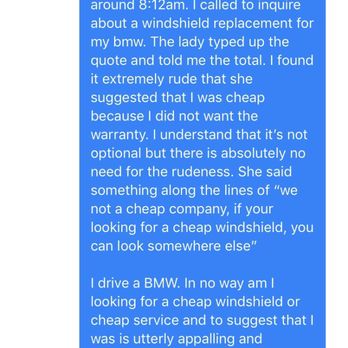 Austin Mobile Glass - Screenshot conversation between Austin Mobile Glass and I - Auto Glass Services Near Me - Austin, Texas