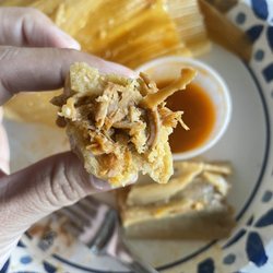 Ybarras Cake Shop - Inside the pork tamale.