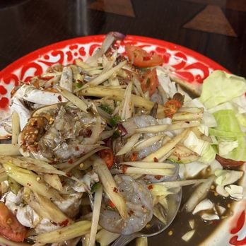 Lao Kitchen - Papaya salad with raw shrimp and blue crab! - Laotian Near Me - Las Vegas, Nevada Lao Kitchen - Papaya salad with raw shrimp and blue crab! - Laotian Near Me - Las Vegas, Nevada