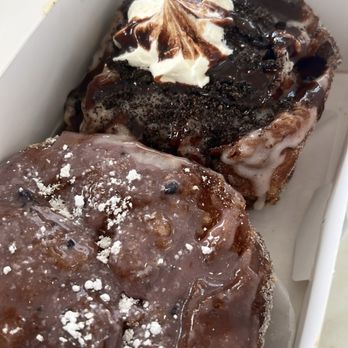 Parlor Doughnuts - Blueberry Hill (bottom) & Cookies N' Cream (top) - Donuts Near Me - Houston, Texas Parlor Doughnuts - Blueberry Hill (bottom) & Cookies N' Cream (top) - Donuts Near Me - Houston, Texas