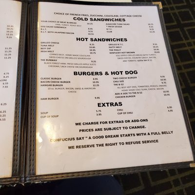 Menu photo 5 Hangar One Cafe Hemet, CA