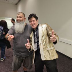 Golden Future Senior Expo - The hubby with Elivs impersonator