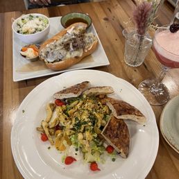 Shaved Steak Sandwich & Chicken Shwarma Bowl Shaved Steak Sandwich & Chicken Shwarma Bowl