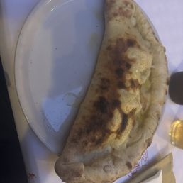 Sausage and mozzarella calzone. Sausage and mozzarella calzone.