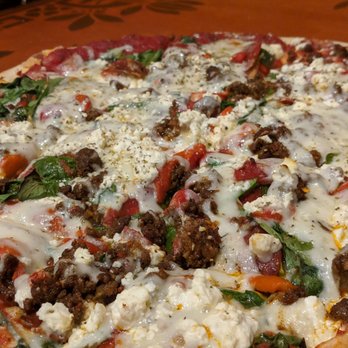 Bazbeaux Pizza - Mediterranean 16 in pizza - Pizza Near Me - Indianapolis, Indiana Bazbeaux Pizza - Mediterranean 16 in pizza - Pizza Near Me - Indianapolis, Indiana