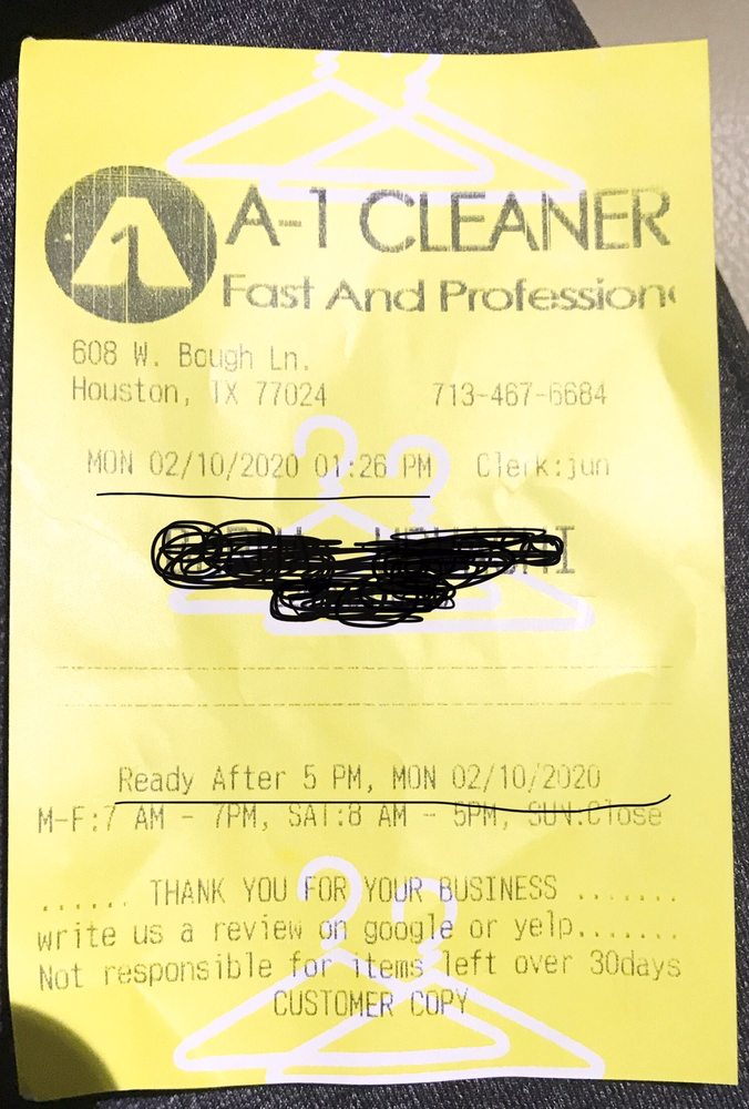 A1 CLEANERS 20 Reviews 608 W Bough Ln, Houston, Texas Dry
