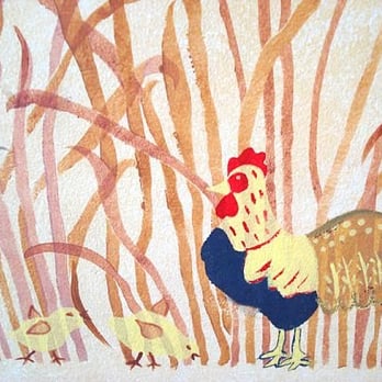 Eggcetera Cafe - a painting of a rooster and chickens - Breakfast & Brunch Near Me - Mokena, Illinois
