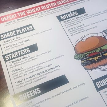 Elephant & Castle - A gf menu that's not true at all. - Pubs Near Me - Chicago, Illinois