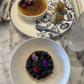 La Nouvelle - Lavender crème brûlée, blueberry tart - French Near Me - Saint Augustine, Florida La Nouvelle - Lavender crème brûlée, blueberry tart - French Near Me - Saint Augustine, Florida