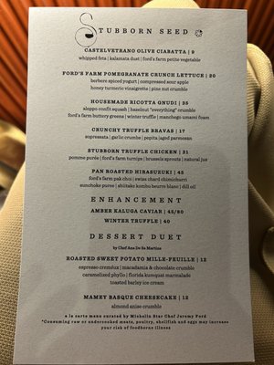 Menu photo 6 Stubborn Seed Miami Beach, FL