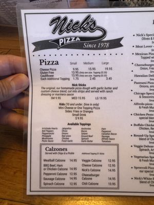 Menu photo 2 Nick's Pizza Apple Valley, CA