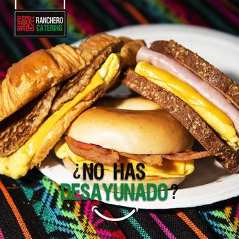 Ranchero Catering - a plate of sandwiches and a bagel - Food Trucks Near Me - Martinez, California