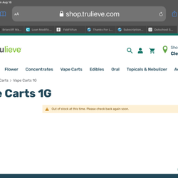 Trulieve Clermont Dispensary - I try to order right after the email, and they are out, again.