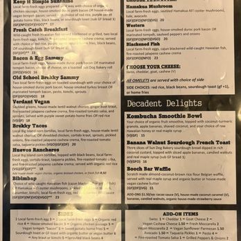 The Booch Bar - Food menu - Breakfast & Brunch Near Me - Hilo, Hawaii The Booch Bar - Food menu - Breakfast & Brunch Near Me - Hilo, Hawaii