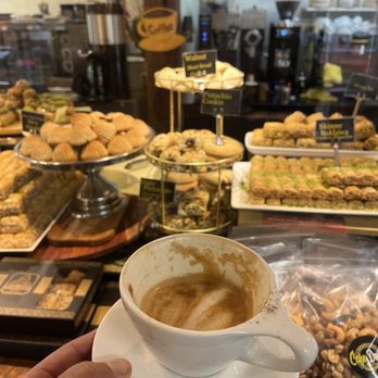 Cafe Dolce - Cappuccino and their assortment of Lebanese sweets. - Coffee & Tea Near Me - Solvang, California Cafe Dolce - Cappuccino and their assortment of Lebanese sweets. - Coffee & Tea Near Me - Solvang, California