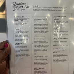Brunch menu