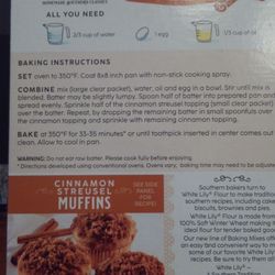 The White Lily Foods Company - 1/1/24 directions for making White Lily Cinnamon Crumb cake