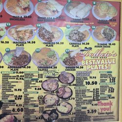Rolbetos Mexican Food - 1/2 drive-through menu October 1 2026