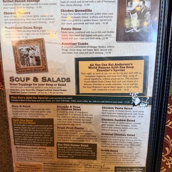 Pea Soup Andersen's Restaurant - Menu 4 of 5 - American Near Me - Santa Nella, California Pea Soup Andersen's Restaurant - Menu 4 of 5 - American Near Me - Santa Nella, California