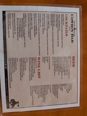 Menu photo 4 Million Dollar Cowboy Bar Jackson, WY Menu photo 4 Million Dollar Cowboy Bar Jackson, WY