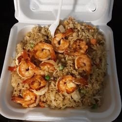 Phat Phish Café - The Shrimp Fried Rice. 10 Shrimp w/ Fried Rice is what it should be called.
