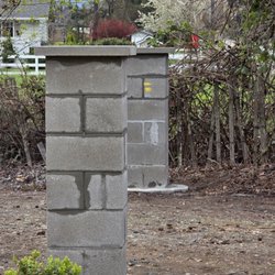 Molten Motives Landscapes - Two driveway pillars. Perfect  height and square.