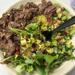 Love my beef shawarma bowl but missing dressing and feta cheese