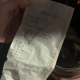 The picture of the receipt The picture of the receipt