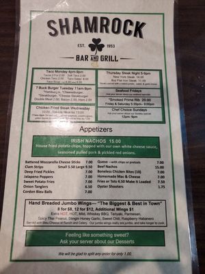 Menu photo 6 Shamrock Tavern Longview, WA