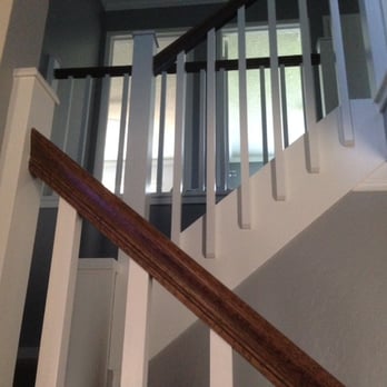Nest Building - New balusters and handrail. Replaced the old 1978 iron one. Picture doesn't really do it justice. - General Contractors Near Me - Pacifica, California Nest Building - New balusters and handrail. Replaced the old 1978 iron one. Picture doesn't really do it justice. - General Contractors Near Me - Pacifica, California