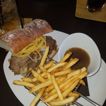 110 Grill - french onion roast beef sandwich with fries - New American Near Me - Fall River, Massachusetts 110 Grill - french onion roast beef sandwich with fries - New American Near Me - Fall River, Massachusetts