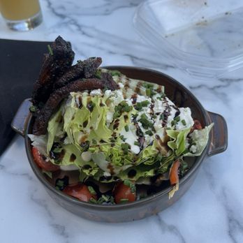Broken Spirits Distillery - Mayas wedge salad. Yes! That's their bacon on the side, yum. - Distilleries Near Me - Long Beach, California Broken Spirits Distillery - Mayas wedge salad. Yes! That's their bacon on the side, yum. - Distilleries Near Me - Long Beach, California