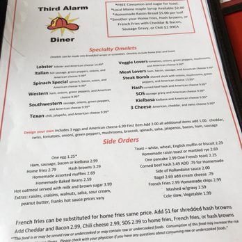 Third Alarm Diner - Menu - Diners Near Me - Sanford, Maine