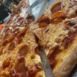 Large pepperoni and cheese pizza Large pepperoni and cheese pizza