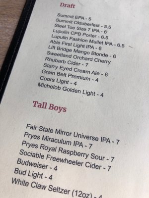 Menu photo 5 Sandy's Tavern Richfield, MN