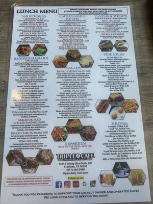 Menu photo 1 Triple A Cafe Fort Worth, TX Menu photo 1 Triple A Cafe Fort Worth, TX