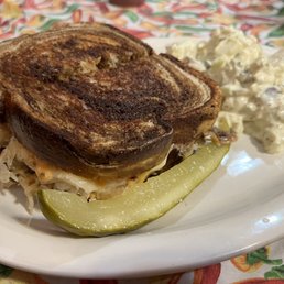 Rueben sandwich and potato salad