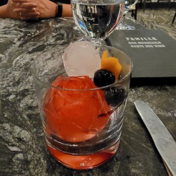 Famille - Cherry infused rose ice cubes - New American Near Me - Westminster, Colorado Famille - Cherry infused rose ice cubes - New American Near Me - Westminster, Colorado