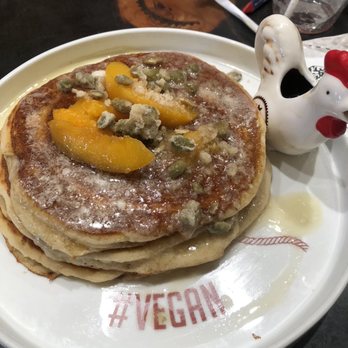 Breakfast Republic - Vegan peaches and cream pancakes - Breakfast & Brunch Near Me - Irvine, California