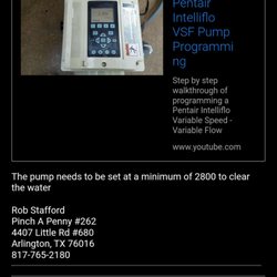 Pinch A Penny Pool Patio Spa - Email from owner/ management telling me to youtube how to change rpm on my pool equipment.  Even after paying for their services.