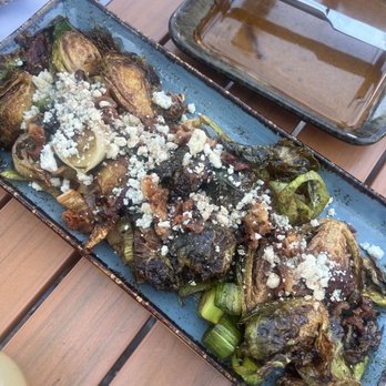 The Lab Collaborative - Brussel sprouts with leek and bleu cheese - New American Near Me - Oceanside, California The Lab Collaborative - Brussel sprouts with leek and bleu cheese - New American Near Me - Oceanside, California
