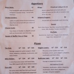 Blackstone Creek Golf Club - Clubhouse food menu as of 7/31/2022