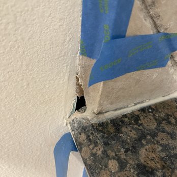 Handy Giovanni - Before, hole in our tub/shower - Handyman Near Me