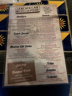 Menu photo 3 Zacatecas Cafe Riverside, CA Menu photo 3 Zacatecas Cafe Riverside, CA