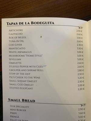 Menu photo 1 Bodeguita Antonio Romero Seville, SE
