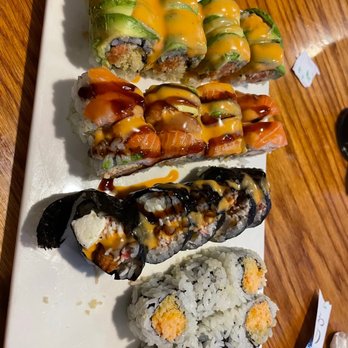 Red Sake - a variety of sushi on a white plate - Japanese Near Me - Columbia, South Carolina